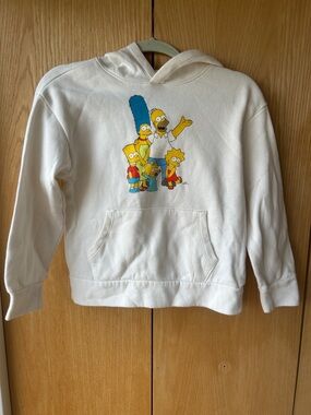 Old Navy White Kids Hoodie with Simpsons Family Print